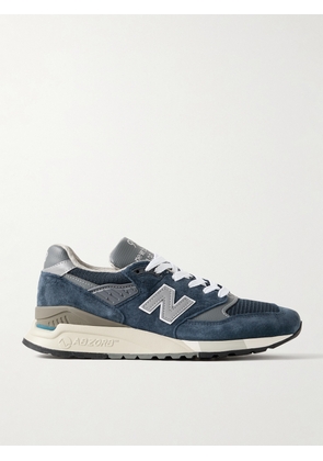 New Balance - 998 Core Rubber-trimmed Leather, Mesh And Suede Sneakers - Blue - US4,US4.5,US5,US5.5,US6,US6.5,US7,US7.5,US8,US8.5,US9,US9.5,US10,US10.5