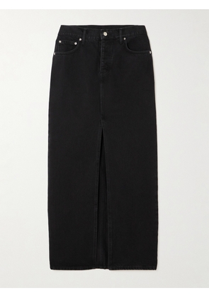 ST. AGNI - Organic Denim Maxi Skirt - Black - 24,25,26,27,28,29,30,31