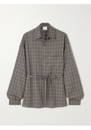 Deiji Studios - Oversized Checked Wool Shirt - Brown - x small,small,medium,large,x large