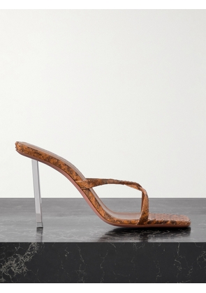 Amina Muaddi - Adriana Elaphe Sandals - Brown - IT35,IT35.5,IT36,IT36.5,IT37,IT37.5,IT38,IT38.5,IT39,IT39.5,IT40,IT40.5,IT41