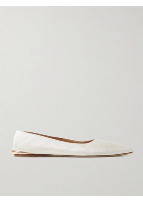 Gabriela Hearst - Fleur Embellished Canvas Ballet Flats - Ivory - IT36,IT37,IT37.5,IT38,IT38.5,IT39,IT39.5,IT40,IT41