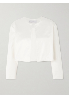 Abadia - Cropped Satin Jacket - Cream - x small,small,medium,large,x large