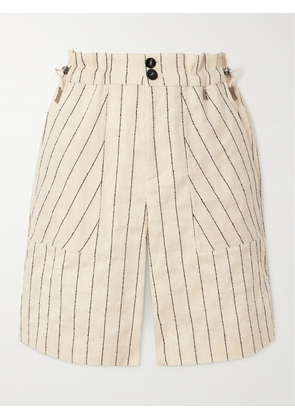 BOGNER - Reana Striped Linen-blend Shorts - White - FR 34,FR 36,FR 38,FR 40,FR 42,FR 44