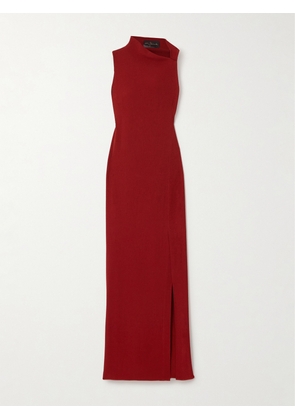 Cortana - Fiona Asymmetric Silk-blend Maxi Dress - Red - FR 36,FR 38,FR 40,FR 42,FR 44
