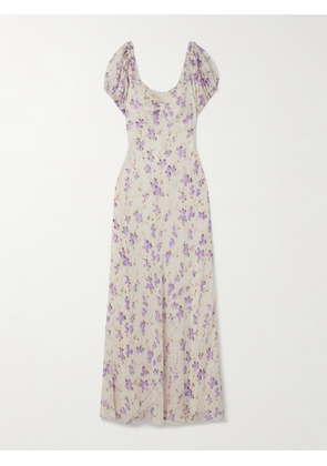 LOVESHACKFANCY - Madara Floral-print Crepe De Chine Maxi Dress - Purple - xx small,x small,small,medium,large,x large