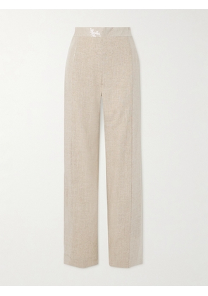 Dima Ayad - Sequined Canvas Straight-leg Pants - Neutrals - XS,S,M,L,XL,XXL,XXXL,XXXXL