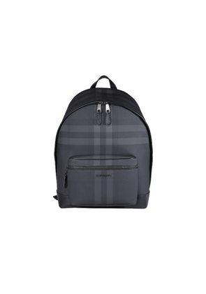 Burberry Charcoal Check and Leather Backpack