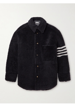 Thom Browne - Oversized Striped Shearling Jacket - Men - Blue - 1