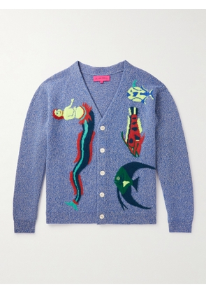 The Elder Statesman - Sealife Jacquard-Knit Cashmere Cardigan - Men - Blue - S