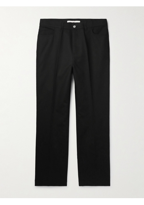 Valentino Garavani - Straight-Leg Pleated Cotton Trousers - Men - Black - IT 44
