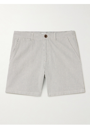 Mr P. - Slim-Fit Straight-Leg Striped Cotton Bermuda Shorts - Men - Neutrals - 28