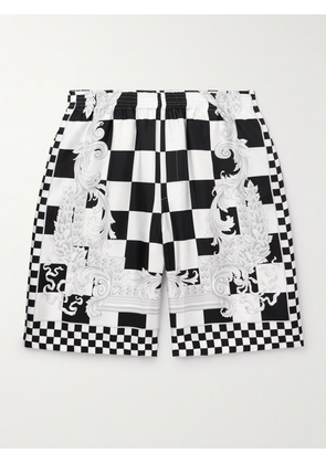 Versace - Straight-Leg Printed Silk-Twill Shorts - Men - Black - IT 46