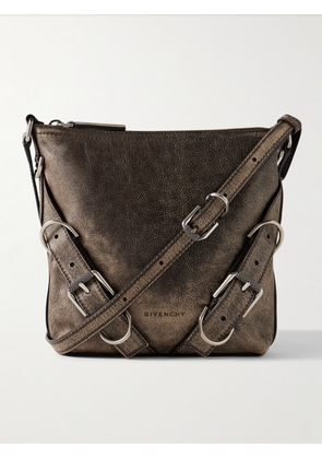 Givenchy - Voyou Small Crinkled-Leather Messenger Bag - Men - Brown