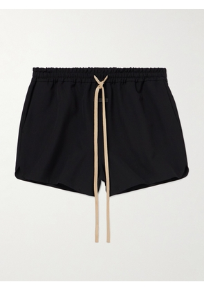 Fear of God - Wide-Leg Logo-Appliquéd Virgin Wool-Crepe Drawstring Shorts - Men - Black - XS