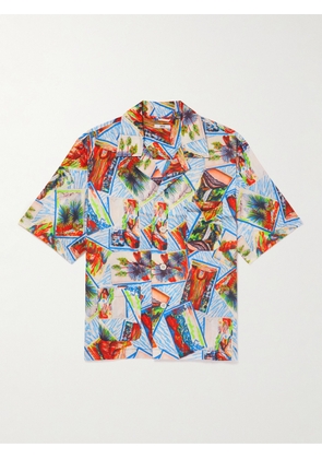 BODE - Camp-Collar Printed Cotton-Seersucker Shirt - Men - Multi - S/M
