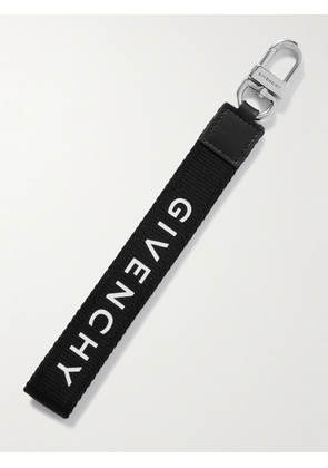 Givenchy - Logo-Print Webbing and Silver-Tone Key Fob - Men - Black