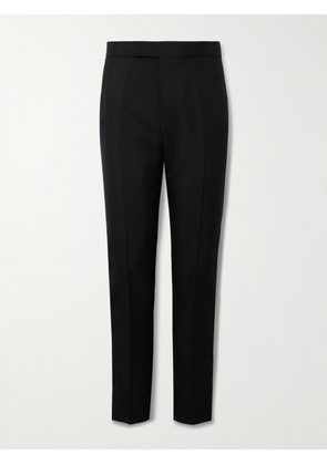Thom Browne - Slim-Fit Tapered Wool-Blend Trousers - Men - Black - 1