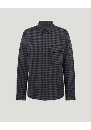 Belstaff Scale Shirt Men's Brushed Cotton Black / Tornado Grey Size 2XL