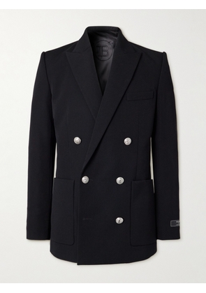 Balmain - Slim-Fit Double-Breasted Wool Blazer - Men - Black - IT 46