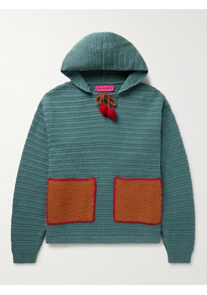 The Elder Statesman - Colour-Block Organic Cotton Hoodie - Men - Blue - XL/XXL