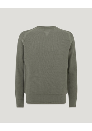 Belstaff Guide Crewneck Jumper Men's Organic Cotton Sage Green Size 2XL