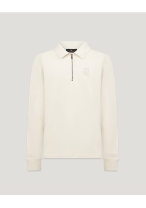 Belstaff Curator Collared Sweatshirt Men's Cotton Fleece Silver Birch Size 2XL