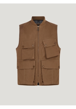 Belstaff Windermere Motorcycle Waistcoat Men's Waxed Cotton Sand Size 2XL