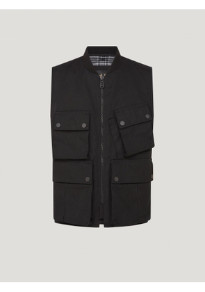 Belstaff Windermere Motorcycle Waistcoat Men's Waxed Cotton Black Size S