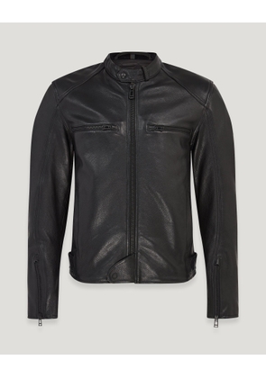 Belstaff Broughton Motorcycle Jacket Men's Calf Leather Black Size 2XL