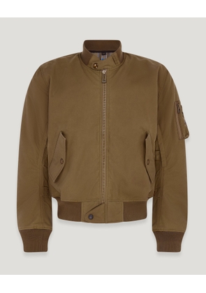 Belstaff Brecon Motorcycle Bomber Jacket Men's Waxed Cotton Olive Green Size 3XL