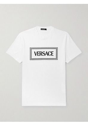 Versace - Logo-Embroidered Cotton-Jersey T-Shirt - Men - White - XS