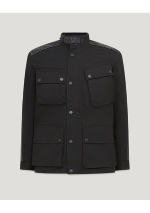 Belstaff Trackmaster Motorcycle Jacket Men's Waxed Cotton Black Size 2XL