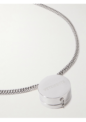 VETEMENTS - Grinder Logo-Engraved Silver-Tone Pendant Necklace - Men - Silver