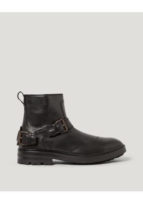 Belstaff Trialmaster Boot Men's Smooth Leather Black Size UK 6