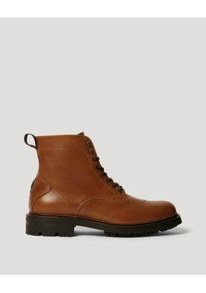 Belstaff Copeland Boot Men's Grain Leather Cognac Size UK 6