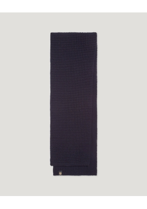 Belstaff Tuck Rib Scarf Unisex's Lambswool Dark Ink Size One Size