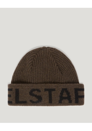 Belstaff Branded Hat Unisex's Lambswool Major Brown / Black Size One Size