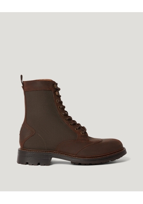 Belstaff Campbell Boot Men's Leather & Cordura Faded Olive Size UK 7