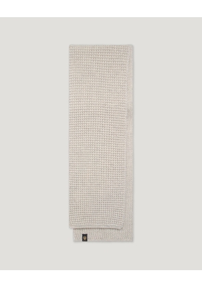 Belstaff Tuck Rib Scarf Unisex's Lambswool Silver Birch Size One Size