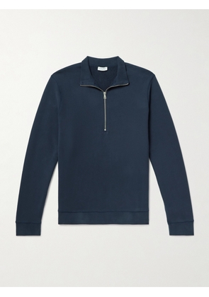 Sunspel - Cotton-Jersey Half-Zip Sweatshirt - Men - Blue - S