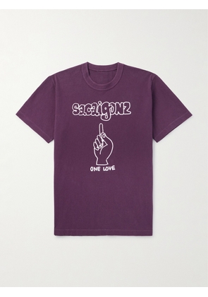 Sacai - Gonz One Love Printed Cotton-Jersey T-Shirt - Men - Purple - 1