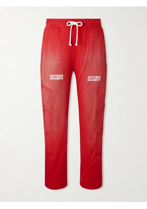Satoshi Nakamoto - Straight-Leg Padded Printed Mesh Sweatpants - Men - Red - S