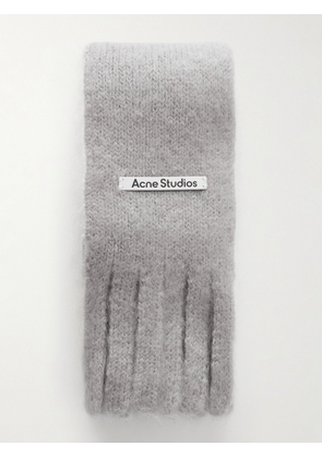 Acne Studios - Kinna Skinny Fringed Mohair and Wool-Blend Scarf - Men - Gray