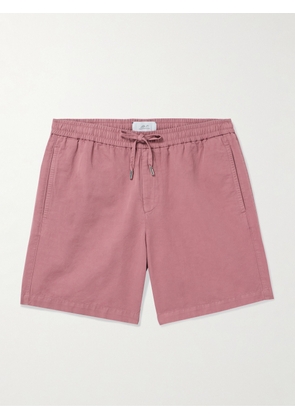 Mr P. - Straight-Leg Cotton and Linen-Blend Drawstring Shorts - Men - Pink - 28