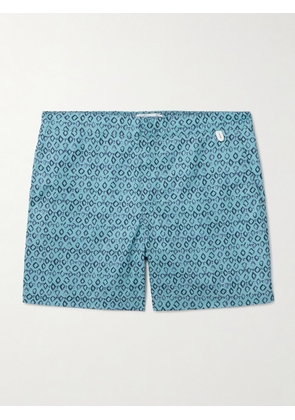 Mr P. - Straight-Leg Mid-Length Printed Swim Shorts - Men - Blue - XS