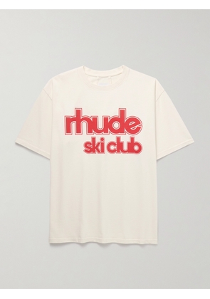 Rhude - Logo-Print Cotton-Jersey T-Shirt - Men - Neutrals - XS