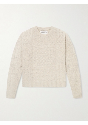 MANAAKI - Keanu Cable-Knit Merino Wool-Blend Sweater - Men - Neutrals - S