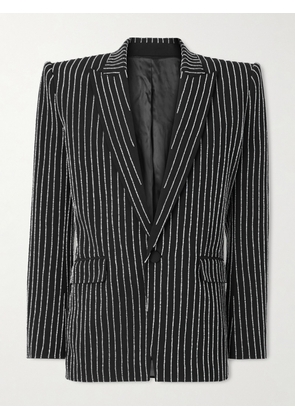 Balmain - Bead-Embellished Woven Blazer - Men - Black - IT 48
