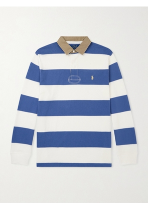 Polo Ralph Lauren - Logo-Embroidered Striped Cotton-Jersey Rugby Shirt - Men - Blue - XS