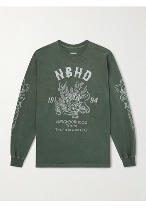 Neighborhood - Printed Cotton-Jersey T-Shirt - Men - Green - S